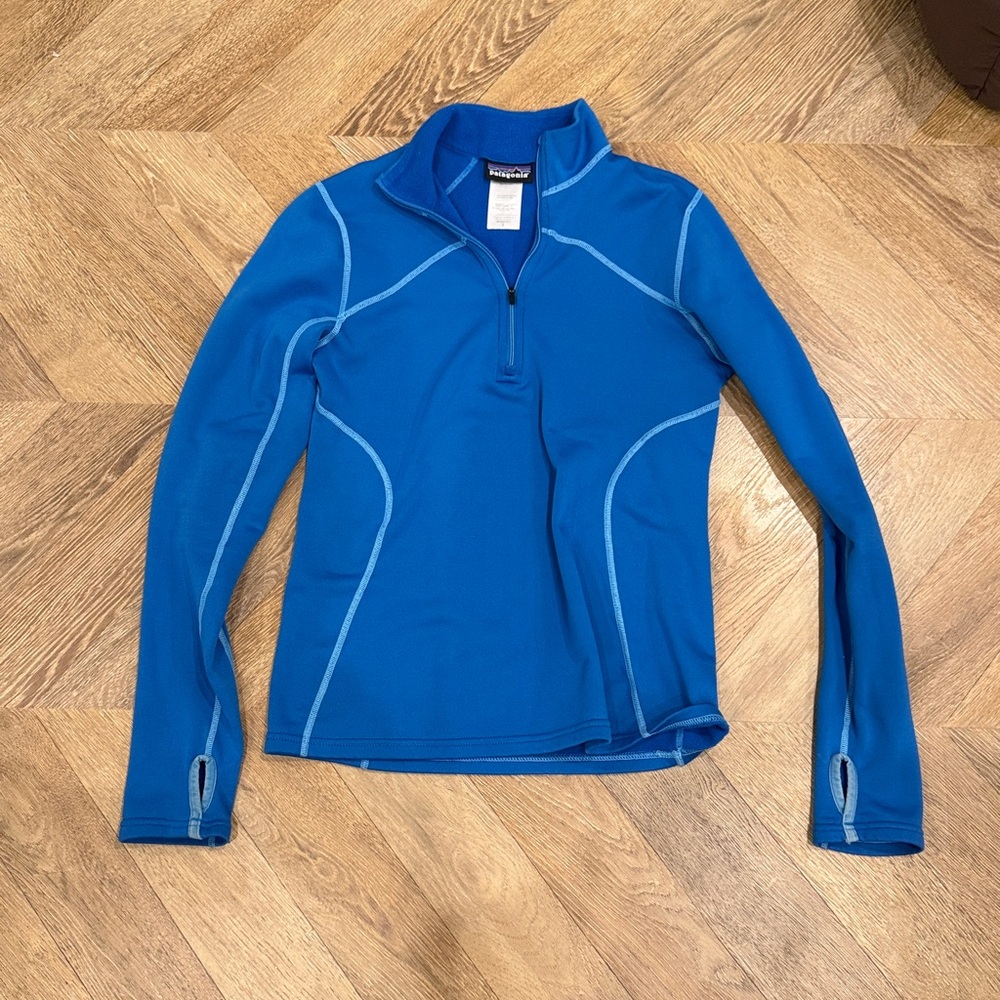 Patagonia Womens S 1 4 Zip Pullover Fleece Long Sleeve Thumbholes Polartec Sz S